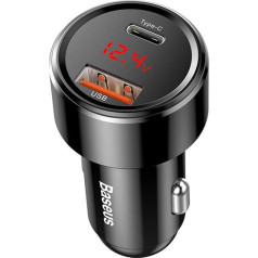 Baseus CCMLC20C-01 car charger USB-C | USB | 3A | 45W | Quick Charge 4.0 Black