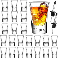 35 ml Clear Shot glāzes ar smagu bāzi kokteiļiem, degvīnam, espresso, liķieriem, tekilai un desertiem