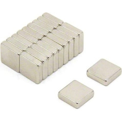 Magnetastico® 20x Neodīma magnēti N52 Kvadrātveida 10x10x4 mm Pin Board Magnētiskais ledusskapja magnēts Pastāvīgais magnēts Tāfele Magnētiskā kvadrātveida Neodīma magnēta bloka magnēts