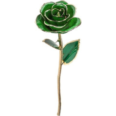 AUHX Forever Green Rose, vergoldete Rosenblüte, schöne, praktische, lebendige Details, klare Linien zum Sammeln, Geschenk für Dekorationen