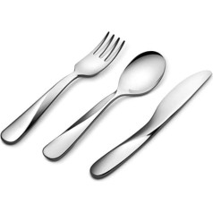 Alessi, Giro Kids Collection UNS06S3 Children's Cutlery Set 18/10 Stainless Steel Including Fork, Knife, Spoon