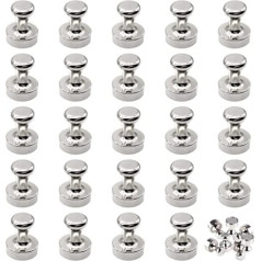 24pcs N48 Neodymium Magnets 12x16mm Push Pin Magnets for Fridge Whiteboard Office Notice Board Craft Kitchen Map Small Round Powerful Permanent