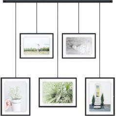 Umbra Picture Frame, Gallery Set, Adjustable Collage Display for 5 Photos, Prints, Artwork and More (Holds Two 10.2 x 15.2 cm and Three 12.7 x 17.8 cm)