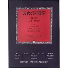 Canson 200006579 Arches Oil 31 x 41 cm Natural White