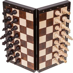 Šaha kvadrātveida spēle Magnētiska 26,5 x 26,5 cm koka šaha figūriņas un šaha galds