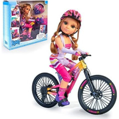 NANCY — viena diena ar kalnu velosipēdu, kustīgām lelles ceļgalu locītavām un leļļu velosipēdu, leļļu rotaļlieta meitenēm zēniem no 3 gadiem, Famosa (700017339), daudzkrāsains, Talla única