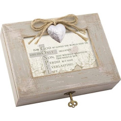 Cottage Garden Gott so Geliebt Distressed Holz Medaillon Schmuck Spieluhr Spielt Melodija Draugs Haben Wir Jēzus