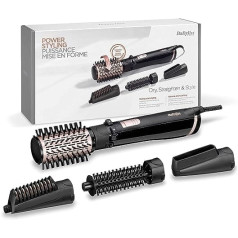 Babyliss AS200E rotējošs siltā gaisa suku komplekts Brush & Style Ionic, 1000 vati, 4 stiprinājumi, melns