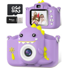 Gofunly Bērnu kamera, Gofunly bērnu kamera 1080P 2,0 collu ekrāna kamera bērniem ar 32 GB SD karti, pašbildes digitālā kamera bērnu fotokamera bērniem 3–12 gadiem zēniem un meitenēm Ziemassvētku rotaļlieta