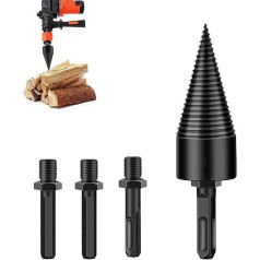 Shengruili 42 mm Wood Splitter Drill, Splitting Wood Cone Wood Splitter Drill, Cone Cap, Wood Splitter Drill, Firewood Drill Splitter, Screw Cone