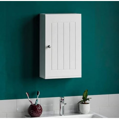 Bath Vida Priano 1 Door Wall Mounted Bathroom Cabinet Storage Shelf, White