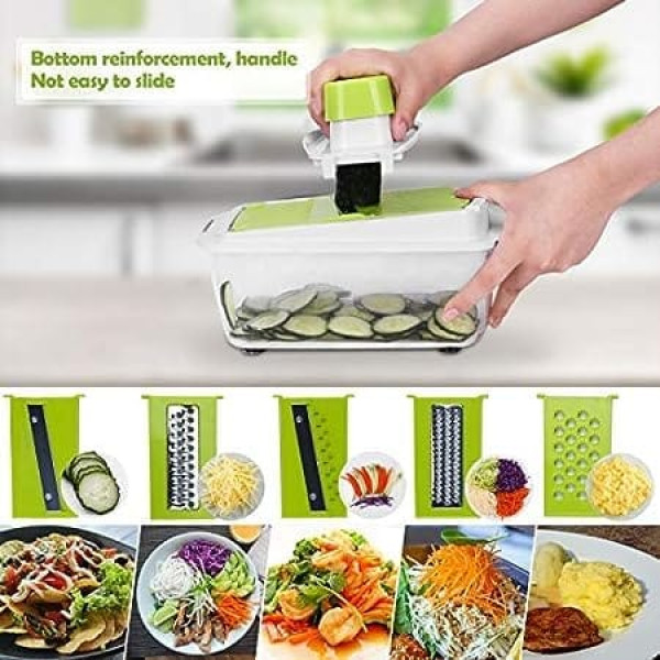 Sedhoom Vegetable Chopper Veggie Chopper 23 PCS Food Chopper and Dicer  Onion Cutter Chopper Vegetable Cutter Potato Fruit Chopper w/Container Large