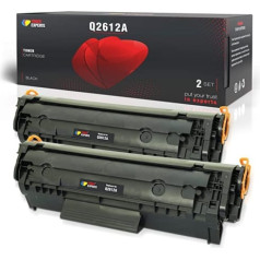 ‎toner Experte TONER EXPERTE Savietojams ar HP Q2612A 12A melnā tonera kasetnes nomaiņa priekš Q2612A FX10 priekš LaserJet 1010 1018 1020 1022 3015 3055 Canon LBP-2900 printeru kasetnes 2 pak.