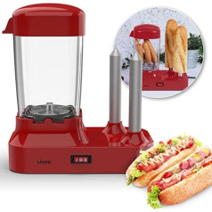 ‎livoo Feel Good Moments Hotdogu automāts ar 2 bulciņu sildītājiem, cīsiņu automāts 6 desām, noņemams karstuma tvertni, elektriskais desu sildītājs ar nerūsējošā tērauda iesmiem bulciņu sildīšanai