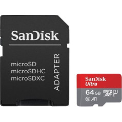 Sandisk ultra microsdxc 64gb 140mb/s + sd adapteris