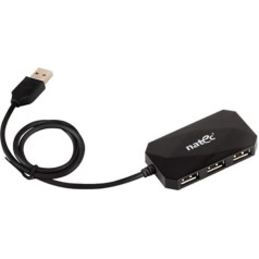 Natec USB centrmezgls ar 4 portiem locust usb 2.0 melns