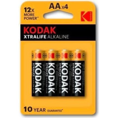 Kodak Xtralife sārma aa (lr6) baterijas - blisterī 4