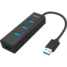 Unitek 4x usb 3.0 centrmezgls; bc1,2; melns