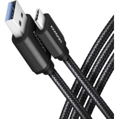 Action Bucm3-am15ab usb-c - usb-a kabelis, 1,5 m, usb 3.2 gen 1 3a, alumīnijs, pīts, melns