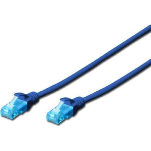 Digitus Plākstera vads rj45 / rj45 u / utp cat.5e 0,25 m awg 26/7 pvc zils