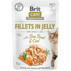 Brit care cat fillets in jelly fine trout&cod 85g