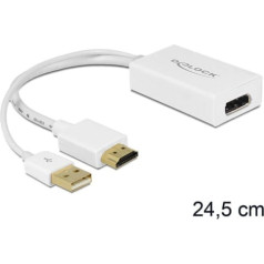 Delock Adapter hdmi (m) -> displayport (f) + usb (m) 24cm