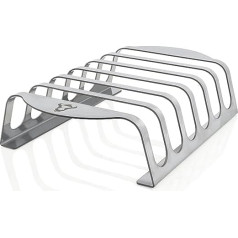 BBQ-Toro Stainless Steel Rib Rack | Rib Holder for Spare Ribs | Suitable for 6 Ribs | Ideal Barbecue Accessory for Kettle Grill, Gas Grill, Charcoal Grill and More
