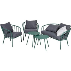 Greemotion Nizza 5 Piece Lounge Set Green Steel Garden Furniture Set