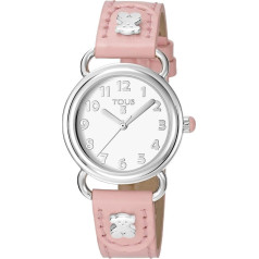 Tous Watches Baby Bear 500350180 Sieviešu pulkstenis ar analogo kvarca kustību ar ādas siksniņu, rozā, svītrām