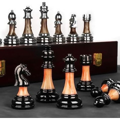 Cutfouwe Chess Game, Chess Board, High-Quality, Foldable Chess Board, Travel Chess, Hand-Carved Knight, KH=8.9 cm, 45 x 45 cm