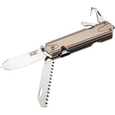 Herbertz One-handed knife, 7 functions, 440C steel, rust-proof, liner lock, saw, belt cutter, glass breaker, pocket clip, high-quality folding knife, sharp pocket knife