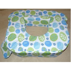 American Baby Wild Twins Nursing Pillow, Green and Blue Leaf Pattern