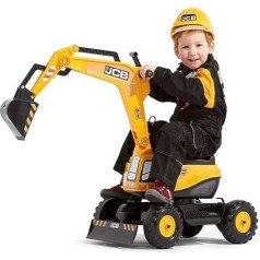 Falk JCB Excavator Including Construction Helmet - Rotatable Cabin - Car Seat Opens - Personalised Licence Plate -135, 135