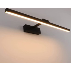 Klighten LED spoguļlampa vannas istabai 61 cm, 180 grādu rotācijas sienas gaisma vannas istabai IP44, 18 W 1170 lūmenu spoguļgaisma vannas istabas lampa sienas alumīnijs silti balts 3000 K, melns