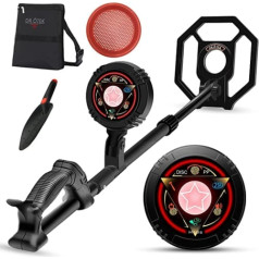 DR.ÖTEK Junior Metal Detector Kit for Kids/Beginners, Exclusive Disc/Pinpoint Mode, Touch Screen, 8.3 Inch Waterproof Coil, Sound Alarm, LED Flash, Lightweight to Hunt Treasures