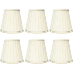 6 x Cream Lampshade, E14 Modern Wall Pendant Candle Table Lamp Cover Clip Hanging Fabric Lampshade Decoration for Wall Light, Floor Lamp, Table Chandelier Lamp Replacement