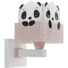 Dalber bērnu sienas lampa, bērnu lampa, sienas gaisma, mākoņi, panda, rozā