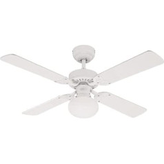 Westinghouse Vegas 7218540 griestu ventilators ar apgaismojumu, no A ++ līdz E, metāls, 60 W, E27, balts, 105 x 105 x 44,2 cm