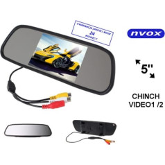 Automašīnas LCD atpakaļgaitas monitors 5 collu LED atpakaļskata spogulī AV 12V ... (NVOX NW5005M)