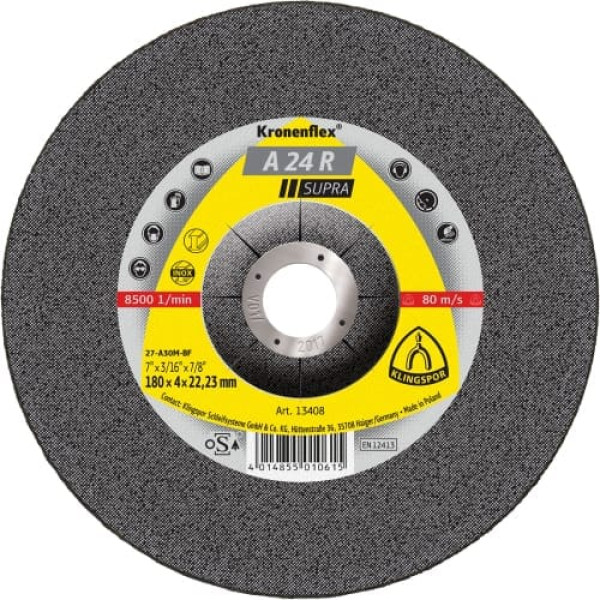 Klingspor Griešanas disks - tērauds a24r supra 400 * 4,5 * 32 plakani gab.1 [292932]