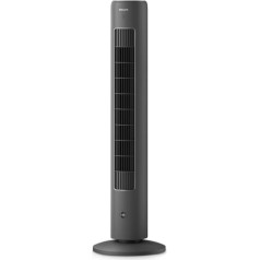 Philips oscilējošais torņa ventilators 5000. sērijas 105 cm tālvadības pults taimeris 3 ātrumi 3 režīmi 40 W Jaudīga, klusa gaisa plūsma, piemērota kā aromāta difuzors pelēks (CX5535/11)