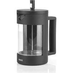 N8WERK French Press kafijas automāts Midnight Edition, 800 ml, kafijas baudījums 3-5 kafijas tasītēm, vāks ar integrētu kafijas presēšanas sistēmu, noņemams konteiners vieglai tīrīšanai