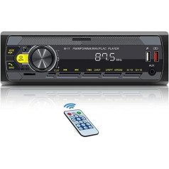 NHOPEEW 1 DIN automašīnas radio ar Bluetooth brīvroku atbalsta balss palīgu un mobilā tālruņa lietotņu vadību, FM MP3 atskaņotāju, 2 x USB, TF karti, AUX audio ar tālvadības pulti