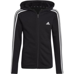 Džemperis Adidas Essentials 3 Stripes Full-Zip Hoodie meitenēm IC3634 / melns / 140 cm