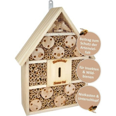 CULT at home Insect Hotel and Nesting Box, Height 38 cm, Butterfly House, Ladybird Hotel, Bee Hotel Made of Wood