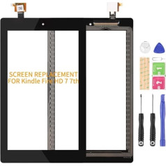 Replacement Touch Digitizer for Amazon Kindle Fire HD 7 7th Screen HD 7 2017 Touch Digitizer Sensor Panel Glass Lens Kit (Black Touch)