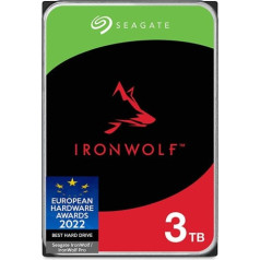 Seagate IronWolf ST3000VNZ06 3TB NAS HDD 5400RPM CMR 64MB kešatmiņa SATA 6GB/s sudraba iekšējais cietais disks ar 3 gadu glābšanas dienestu