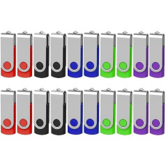 AreTop USB zibatmiņas kartes, 4 GB, 20 gab. iepakojumā, USB 2.0 atmiņas karte, USB atslēgu piekariņš, zibatmiņas disks 20 gab.