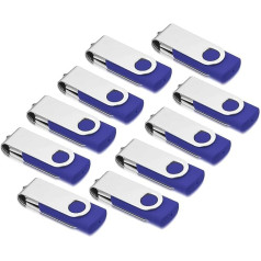 AreTop liela ātruma USB 2.0 metāla atmiņas karte 2 GB, iepakojums pa 10 (zils)