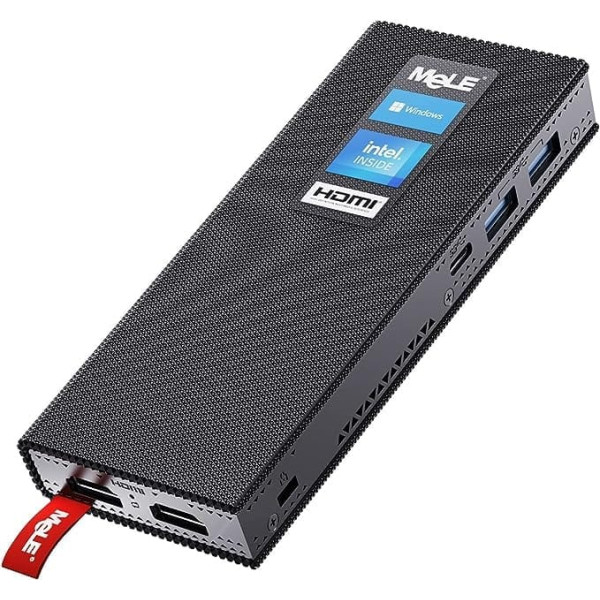 MeLE PCG02 Pro Mini PC Stick bez ventilatora N5105 8GB/256GB Windows 11 Pro WiFi6 Micro Computer Stick ar USB PD3.0 HDMI 4K Dual Display, Gigabit Ethernet, BT5.2 Small PC for Office Industrial Media